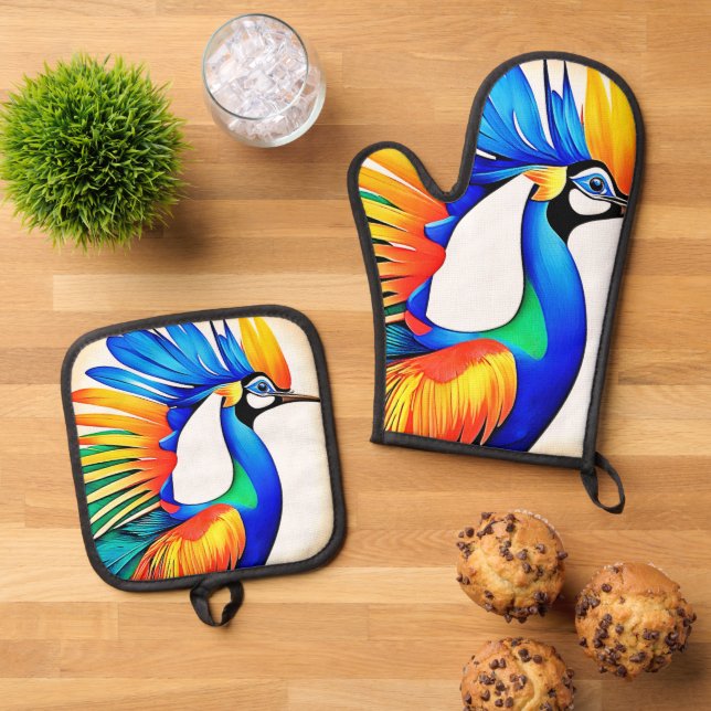 Set De Manoplas Pájaro tropical brillante (De arriba hacia abajo)