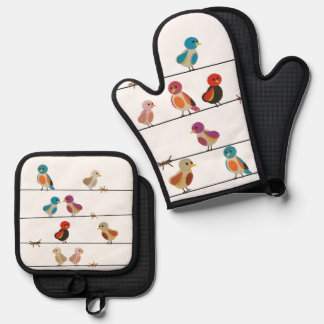 Set De Manoplas Pájaros en un Alambre