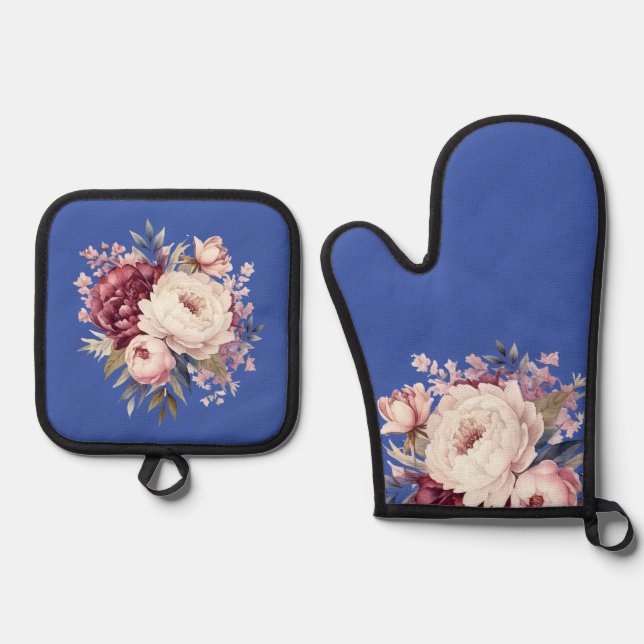 Set De Manoplas Palabras de nombre elegantes, azul (Anverso)