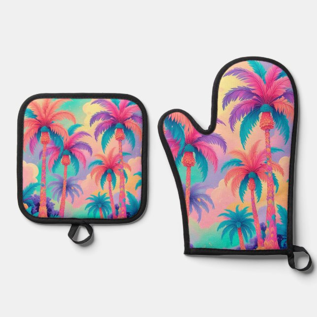 Set De Manoplas Palmeras de colores (Anverso)
