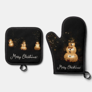 Set De Manoplas Pantalla de luz de vacaciones de Snowman