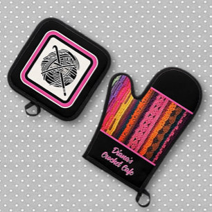 Set De Manoplas Para un cocinero amante de los crochet, Oven Mitt