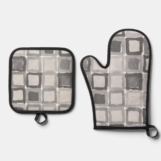 Set De Manoplas Parches pintados de gris moderno
