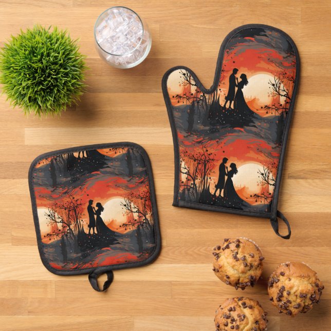 Set De Manoplas Pareja cariñosa  (De arriba hacia abajo)