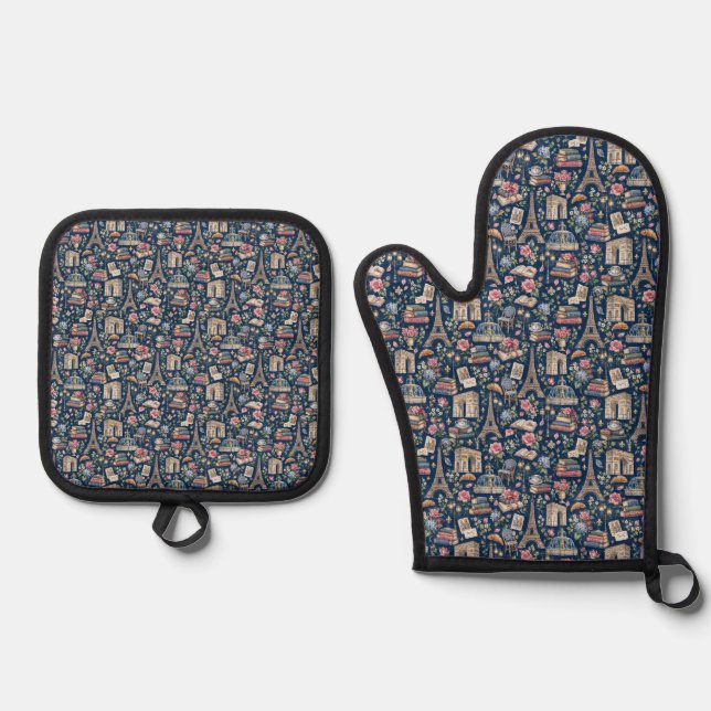 Set De Manoplas Paris Dark Icons Chic Design (Anverso)