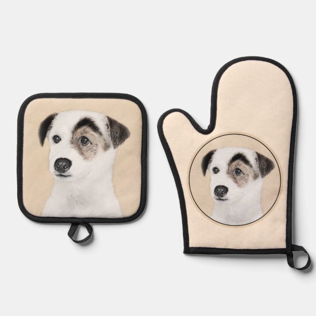 Set De Manoplas Parson Jack Russell Terrier Pintura Mascota Perro  (Anverso)