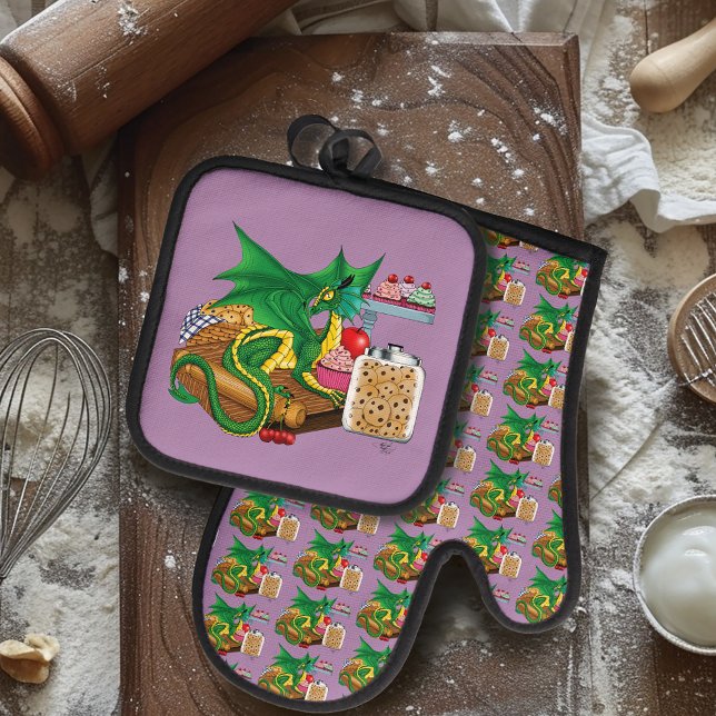 Set De Manoplas Pastel de Dragón Verde (Subido por el creador)