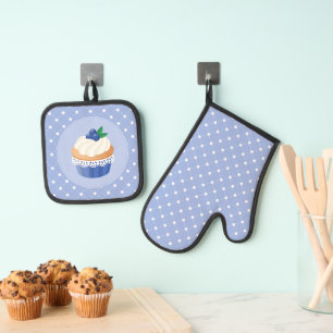 Set De Manoplas Pastel dulce Delicioso de Blueberry