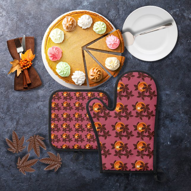 Set De Manoplas Pasteles de calabaza y hojas de chocolate rosa pro (Subido por el creador)