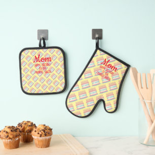 Set De Manoplas Pasteles de cumpleaños para un panadero