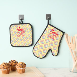 Set De Manoplas Pasteles de cumpleaños para un panadero