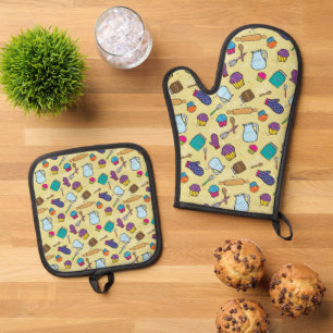 Set De Manoplas Pasteles, Utensilios de horneado, patrón de gadget
