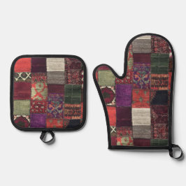 Set De Manoplas Patchwork bohemiano
