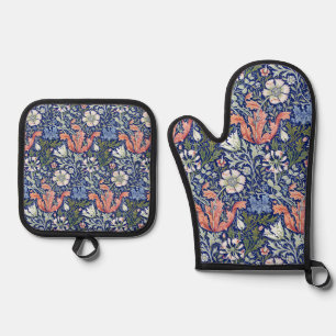 Set De Manoplas Patrón Art Nouveau floral de William Morris Compto