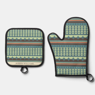 Set De Manoplas Patrón Artsy Geométrico Elegante Personalizado mod