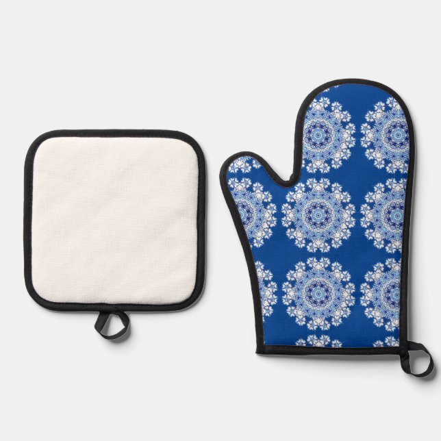 Set De Manoplas Patrón Blue Lacy  (Anverso)