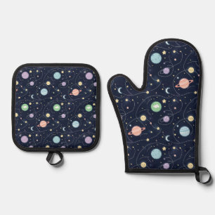 Set De Manoplas Patrón continuo de planetas del sistema solar