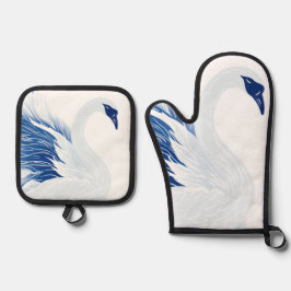 Set De Manoplas patrón de alas de cisne chino (Personalizar)