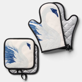 Set De Manoplas patrón de alas de cisne chino (Personalizar)