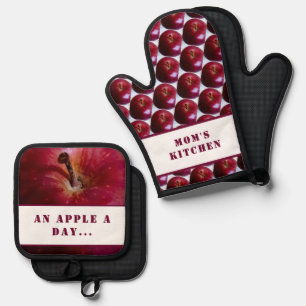Set De Manoplas Patrón de Apple personalizado
