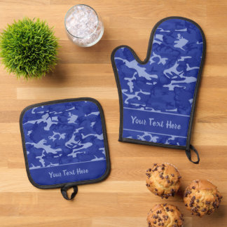 Set De Manoplas Patrón de camuflaje azul brillante