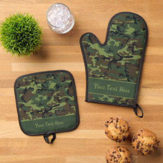 Set De Manoplas Patrón de camuflaje verde oscuro