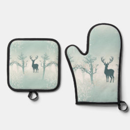 Set De Manoplas Patrón de cierres y árboles