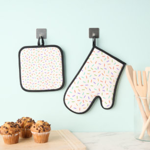 Set De Manoplas Patrón de confetti divertido con salpicaduras de c