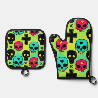 Set De Manoplas Patrón de cráneo