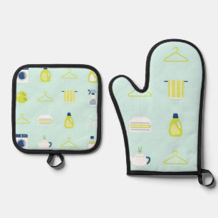Set De Manoplas Patrón de Día de Ropa Limpia