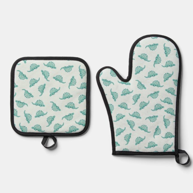 Set De Manoplas Patrón de dinosaurio Stegosaurus (Anverso)
