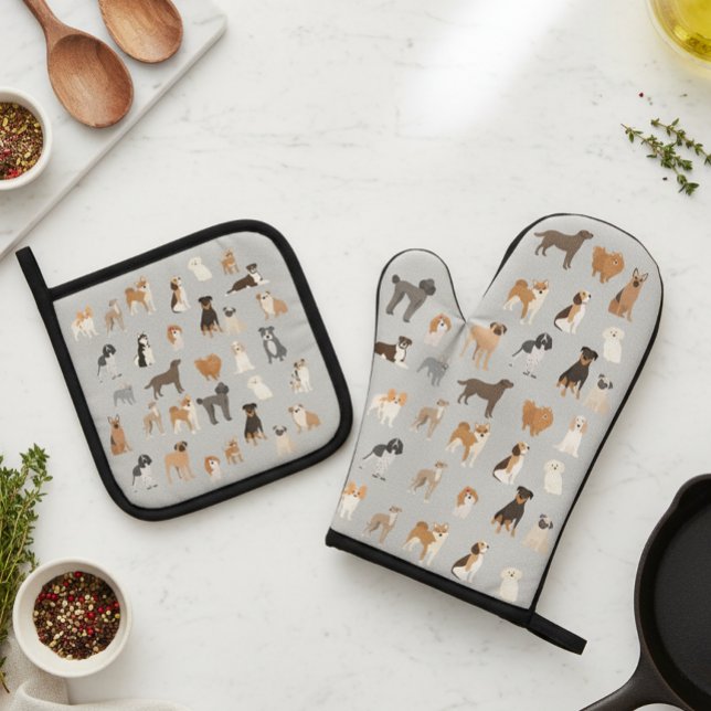 Set De Manoplas Patrón de divertido amante de los perros  (Subido por el creador)