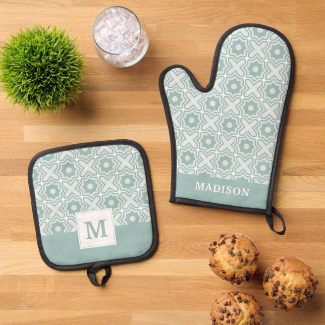 Set De Manoplas Patrón de entramado (De arriba hacia abajo)
