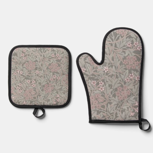 Set De Manoplas Patrón de Flor de Jazmín de William Morris (Anverso)