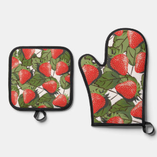 Set De Manoplas Patrón de fresa