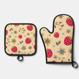 Set De Manoplas Patrón de fresa