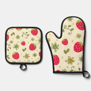 Set De Manoplas Patrón de fresa