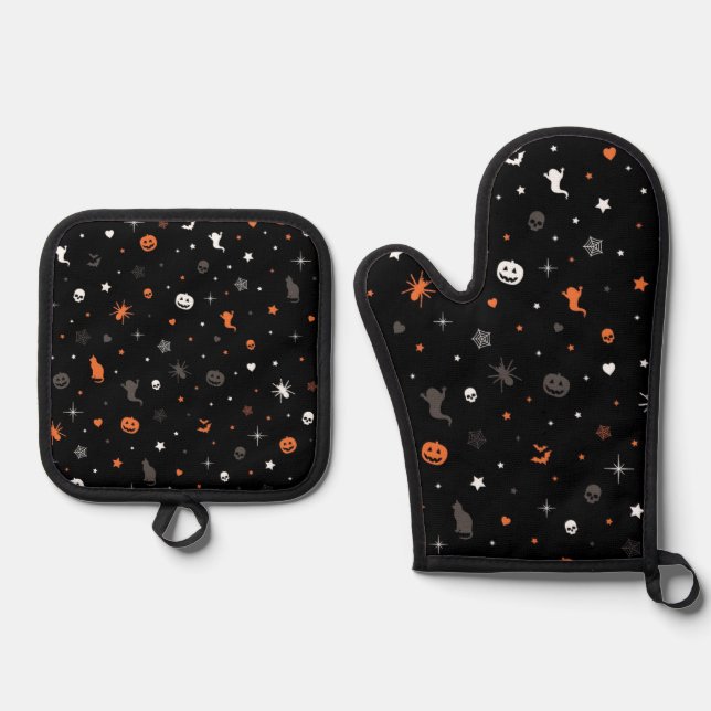 Set De Manoplas patrón de Halloween (Anverso)