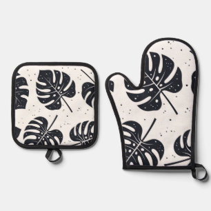 Set De Manoplas Patrón de hojas