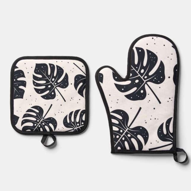 Set De Manoplas Patrón de hojas (Anverso)