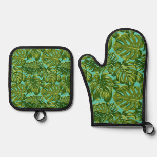 Set De Manoplas Patrón de hojas