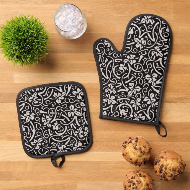 Set De Manoplas Patrón de hojas de vino de William Morris Grapevin (De arriba hacia abajo)