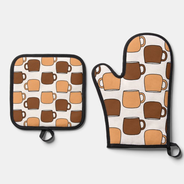 Set De Manoplas Patrón de la Copa del Café (Anverso)