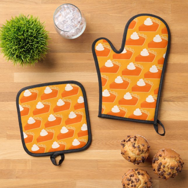 Set De Manoplas Patrón de la tubería de calabaza (De arriba hacia abajo)