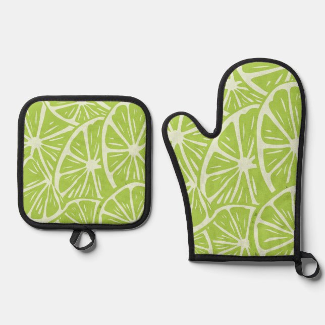Set De Manoplas Patrón de limón (Anverso)