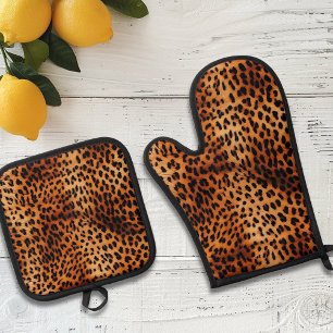Set De Manoplas Patrón de manchas de piel de leopardo