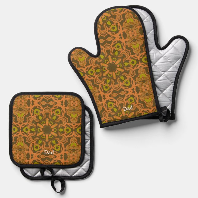 Set De Manoplas Patrón de Mandala de Arte Líquido Tranquilo (Anverso/Reverso)