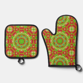 Set De Manoplas Patrón de Mandala Líquido de Temporada de Vacacion