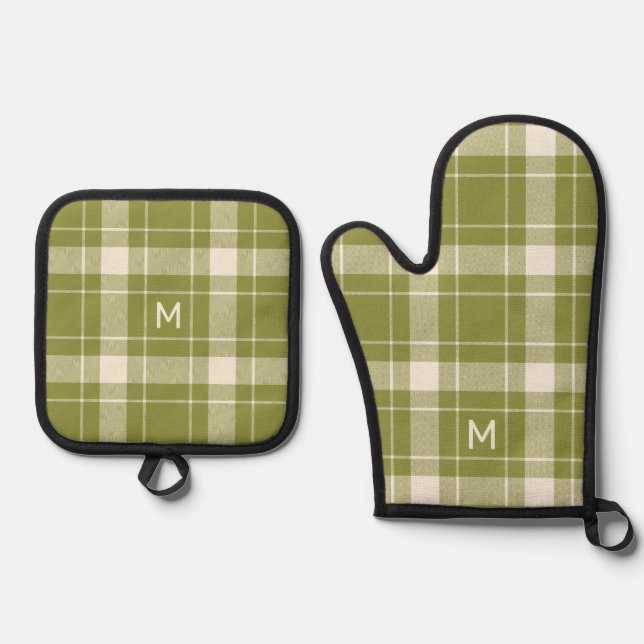 Set De Manoplas Patrón de monograma de personalizado (Anverso)