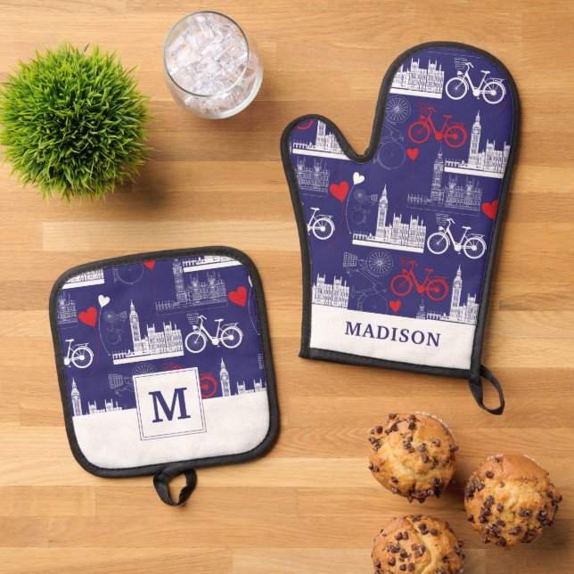 Set De Manoplas Patrón de monumentos de Londres (De arriba hacia abajo)